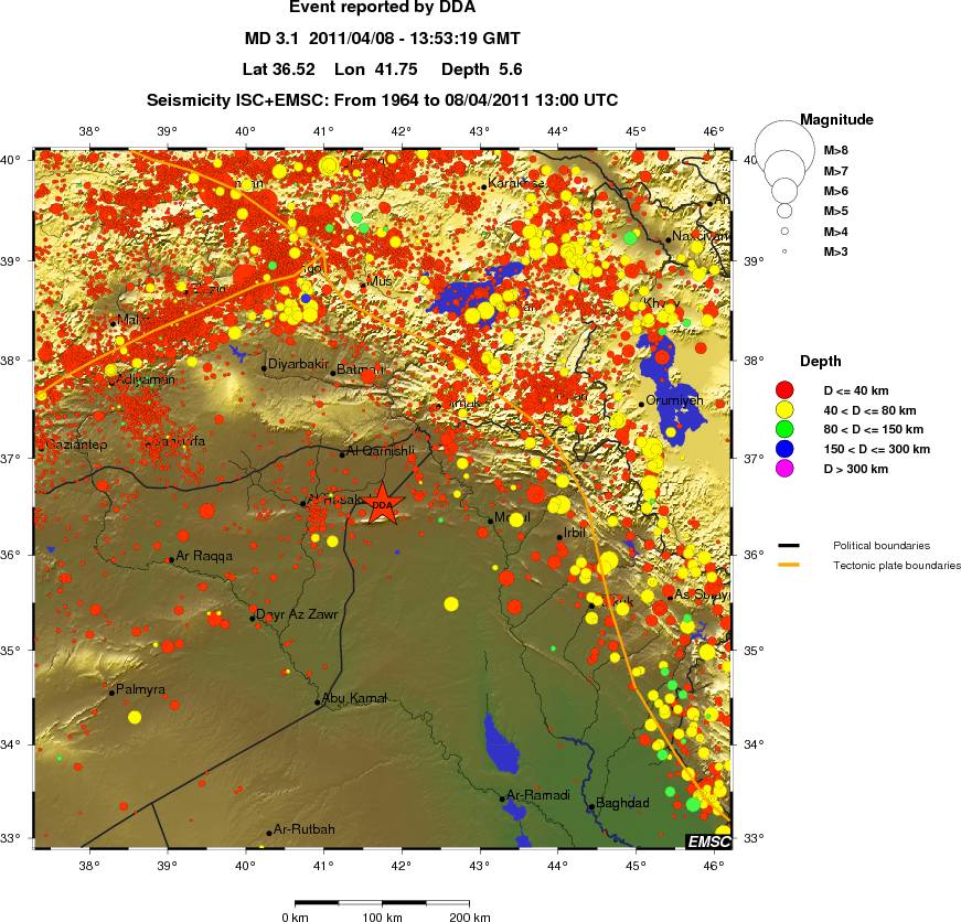 regional historical seismicity