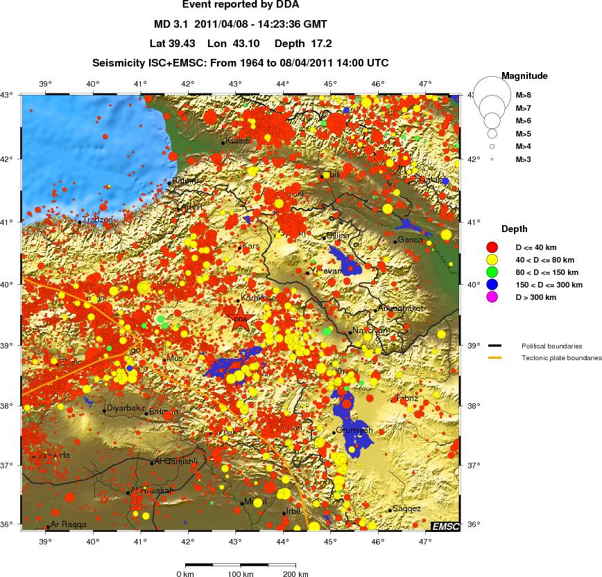 regional historical seismicity