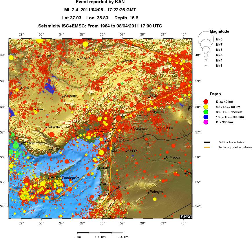 regional historical seismicity