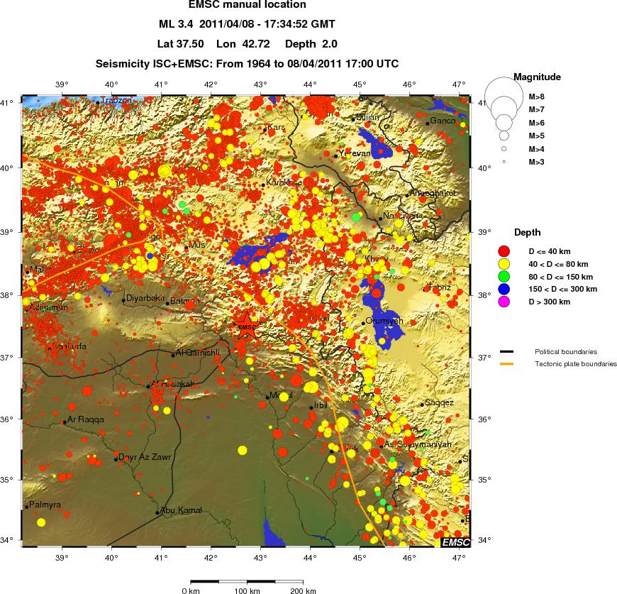 regional historical seismicity