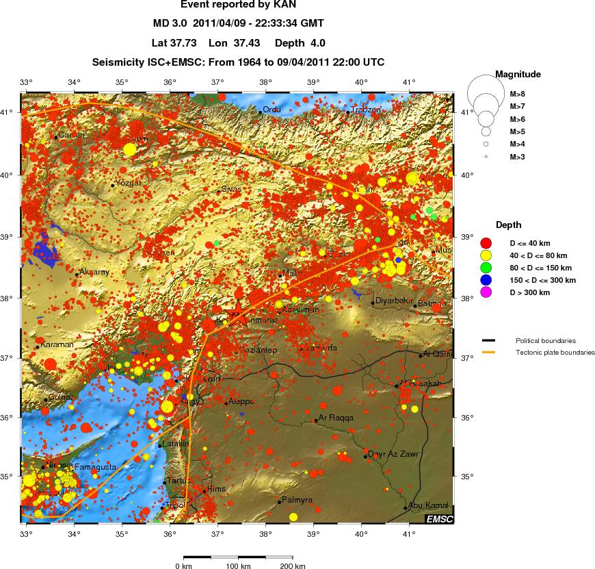 regional historical seismicity