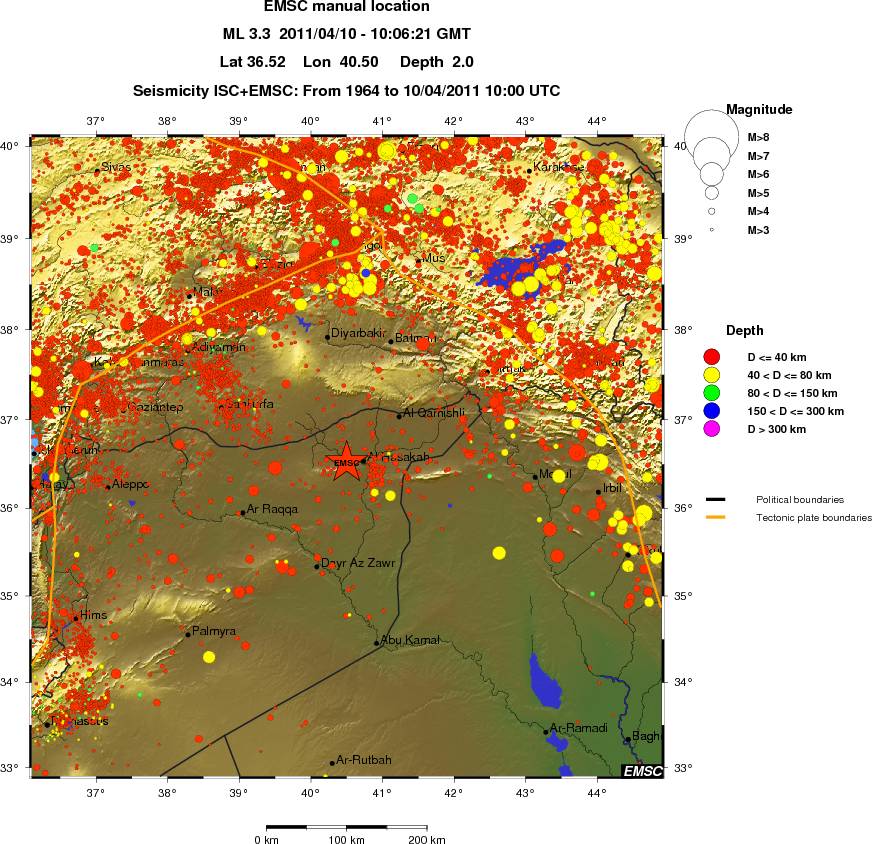 regional historical seismicity