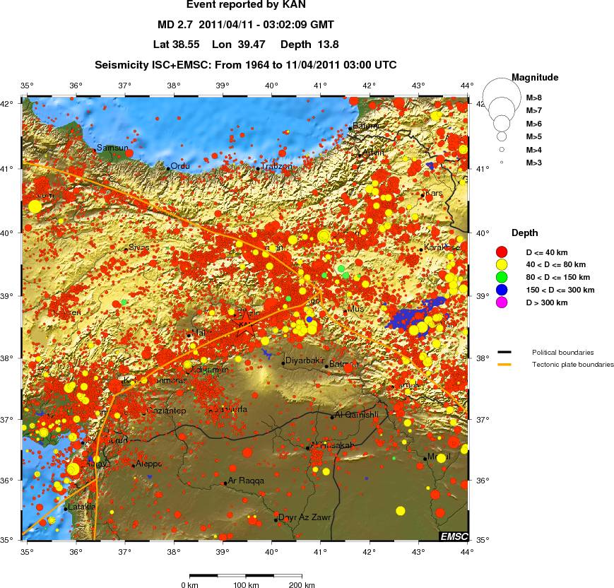 regional historical seismicity