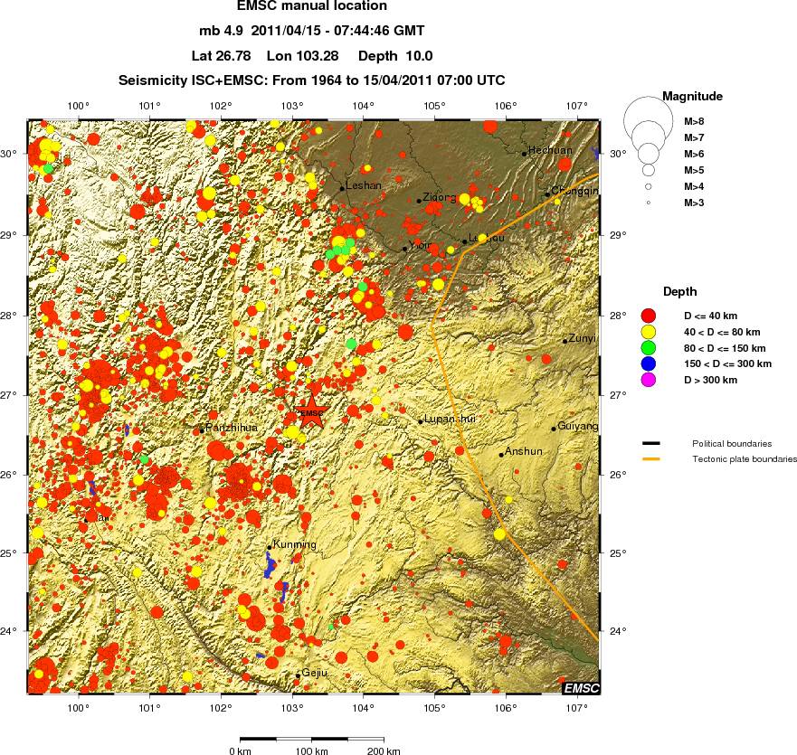 regional historical seismicity