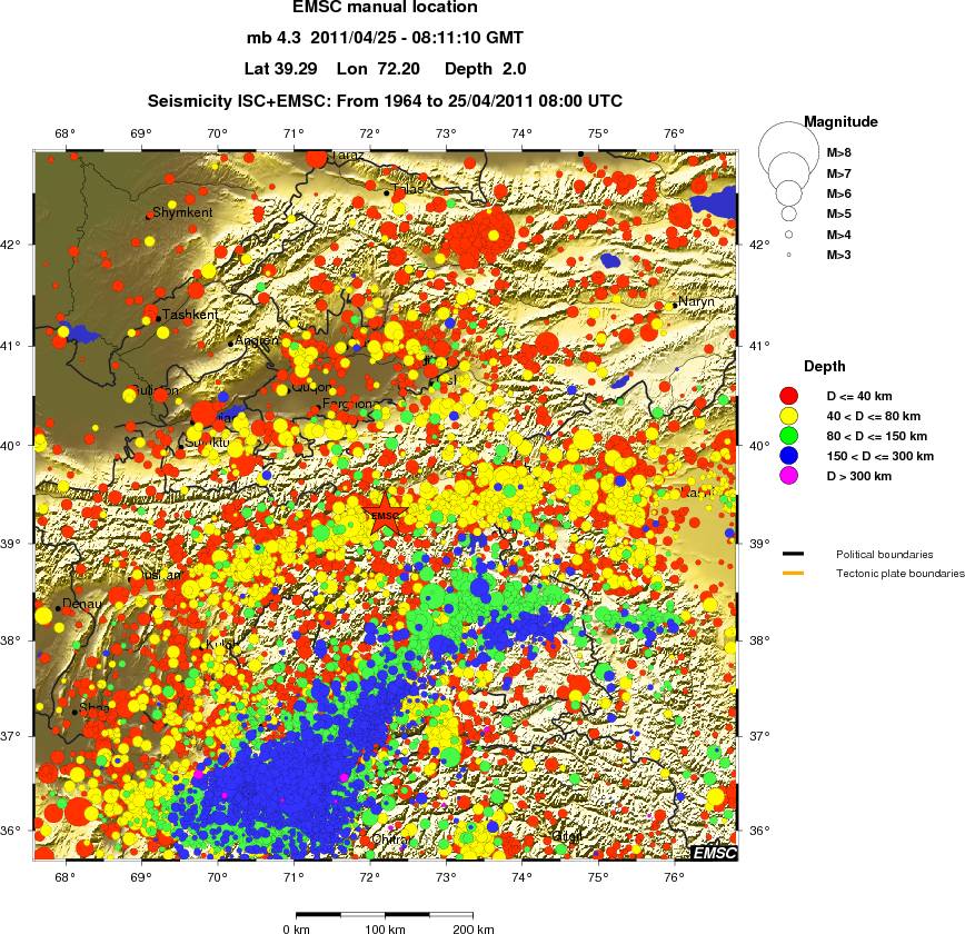 regional historical seismicity