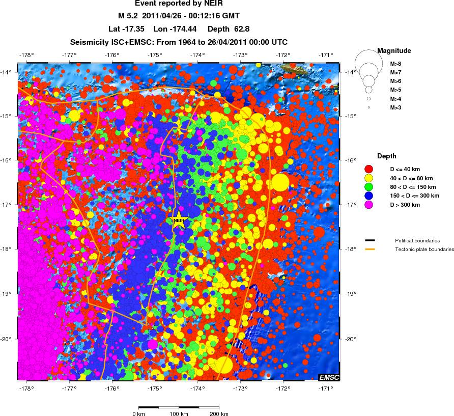 regional historical seismicity