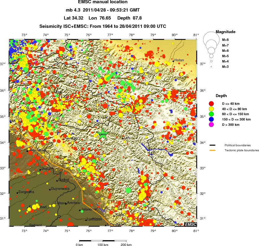 regional historical seismicity