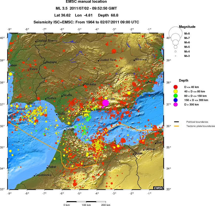 regional historical seismicity