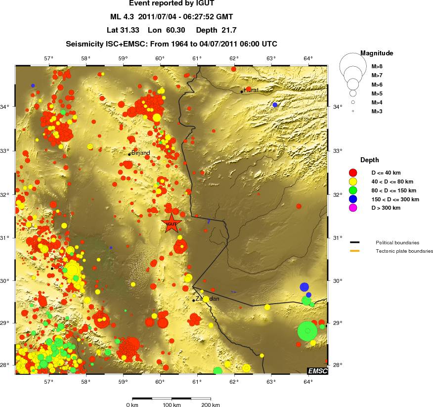 regional historical seismicity