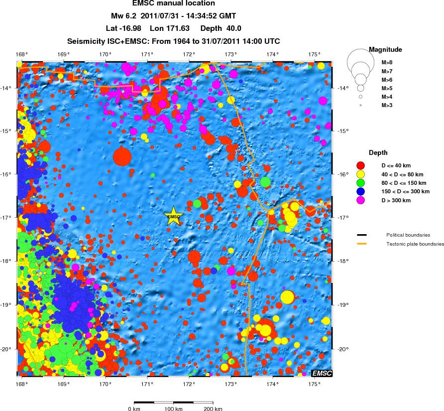 regional historical seismicity