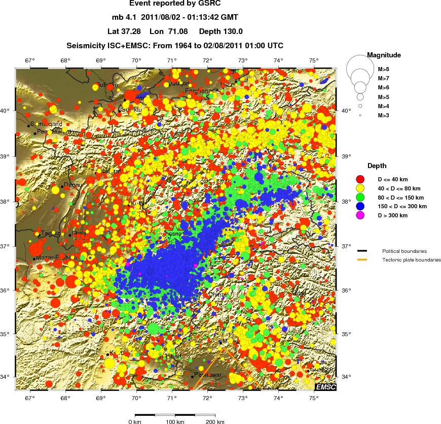 regional historical seismicity