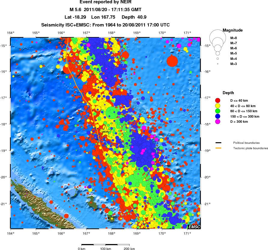 regional historical seismicity
