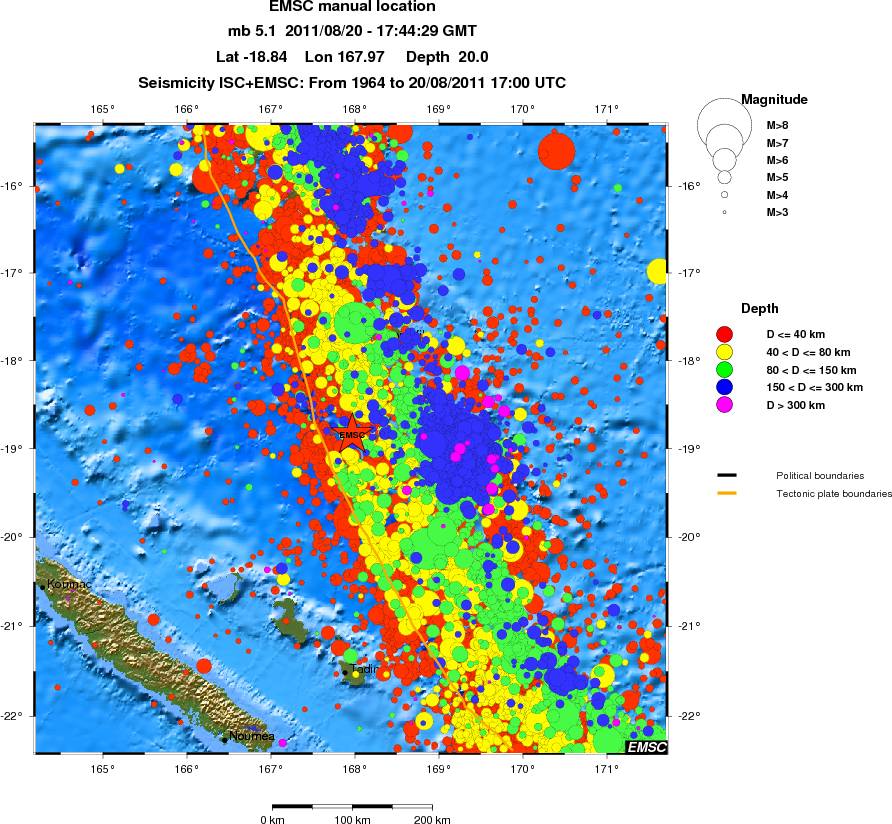 regional historical seismicity