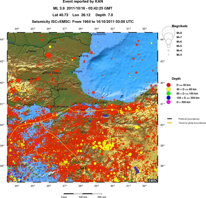 regional historical seismicity
