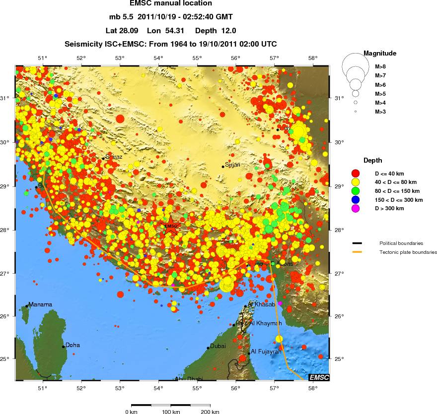 regional historical seismicity