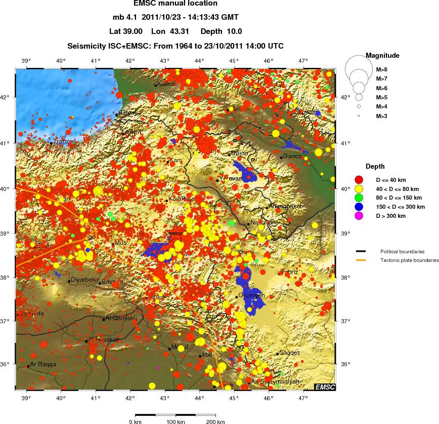 regional historical seismicity
