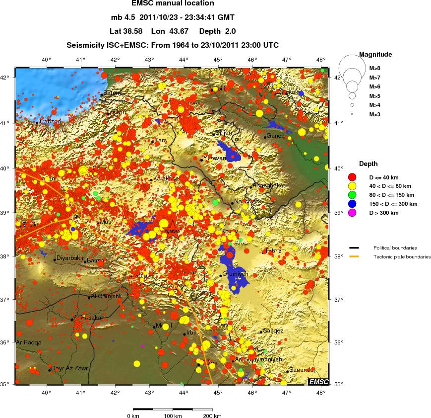regional historical seismicity