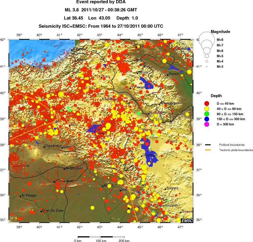 regional historical seismicity
