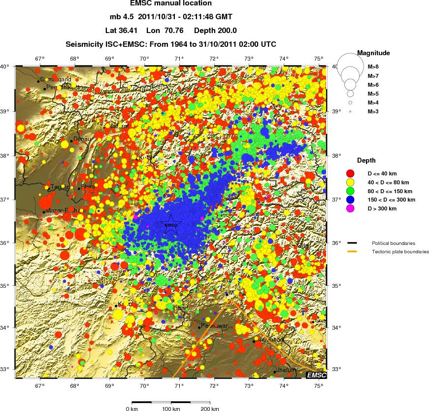 regional historical seismicity