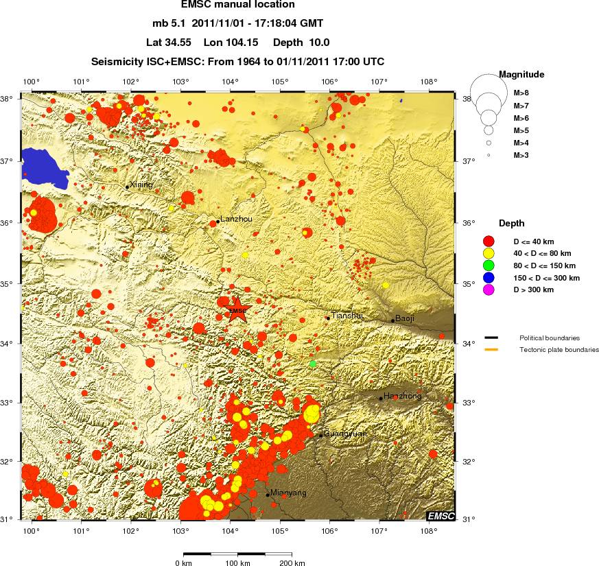 regional historical seismicity