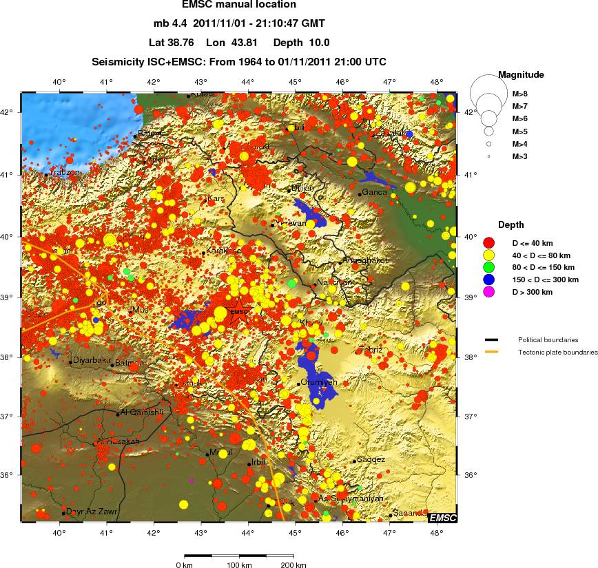 regional historical seismicity