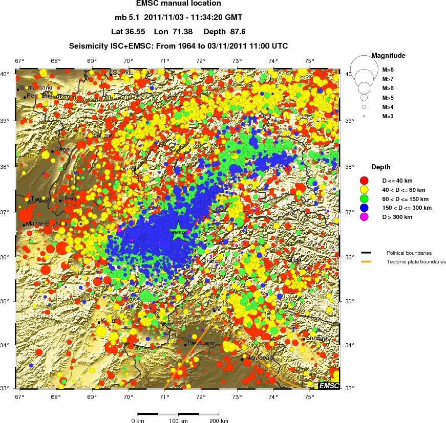 regional historical seismicity