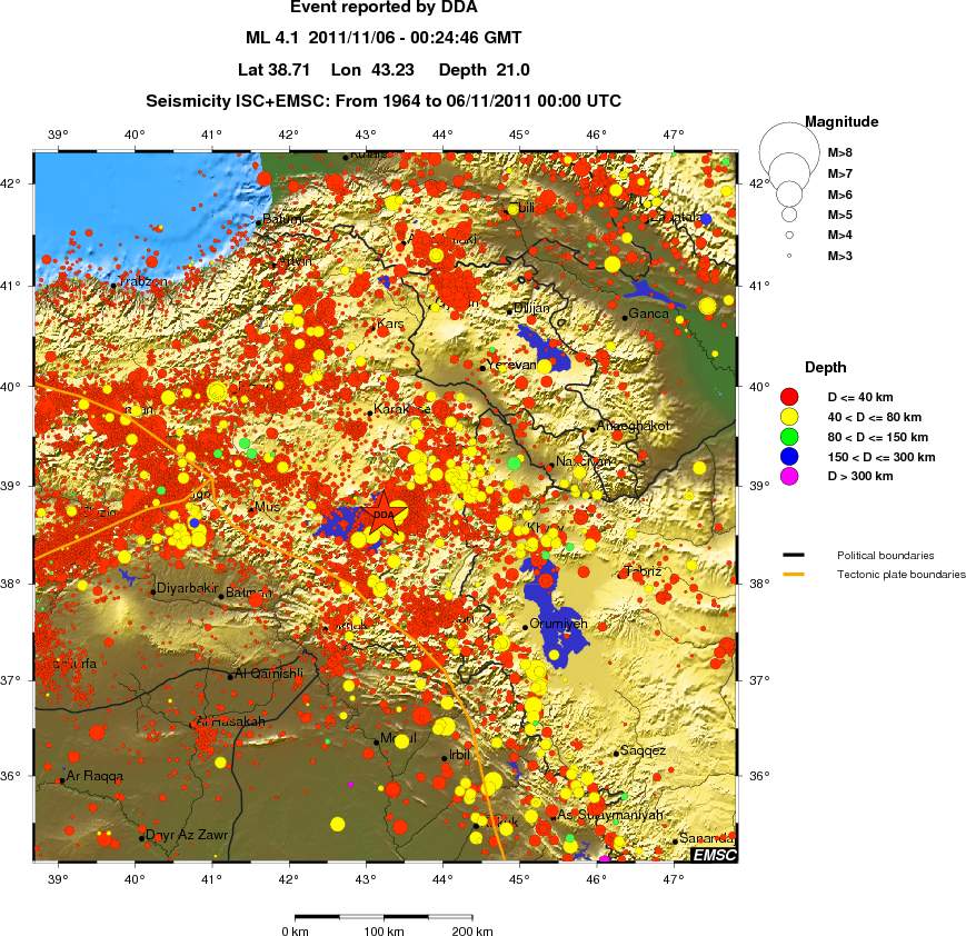regional historical seismicity
