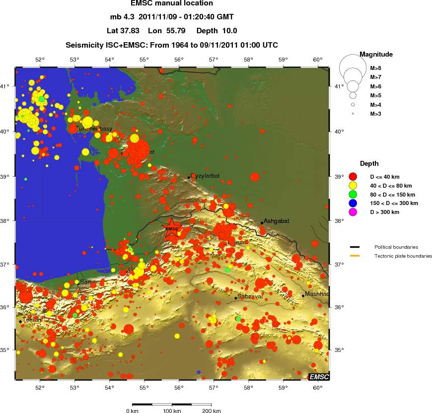 regional historical seismicity