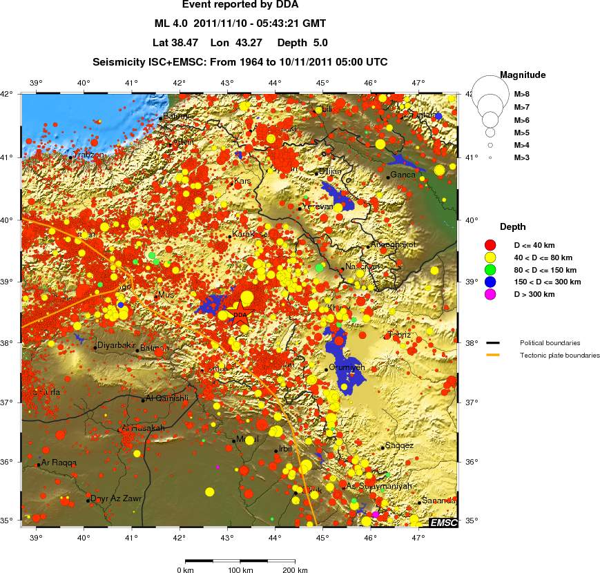 regional historical seismicity