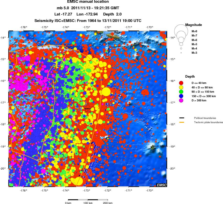 regional historical seismicity