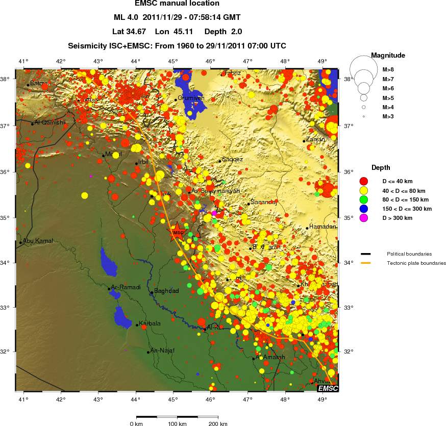 regional historical seismicity