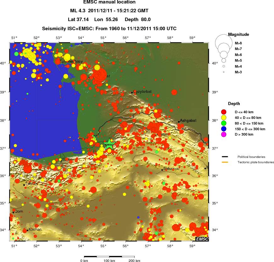 regional historical seismicity