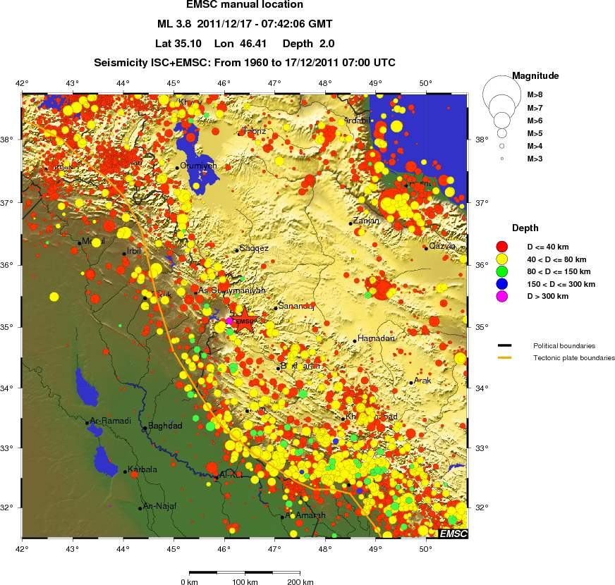 regional historical seismicity