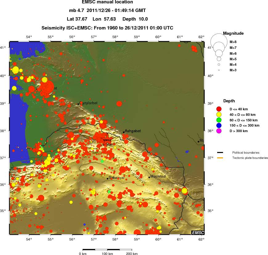regional historical seismicity