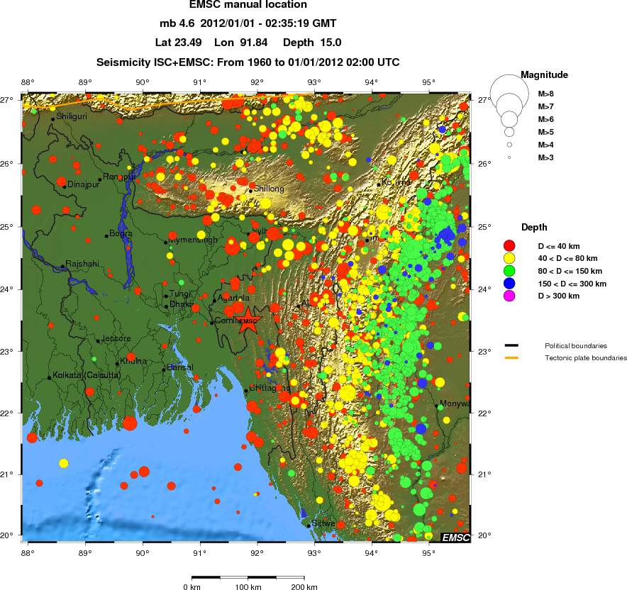 regional historical seismicity