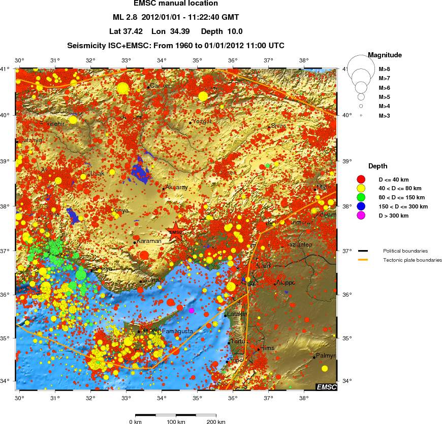 regional historical seismicity