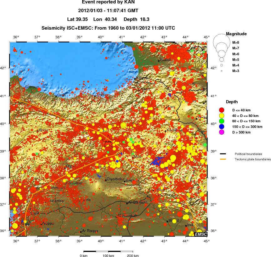 regional historical seismicity