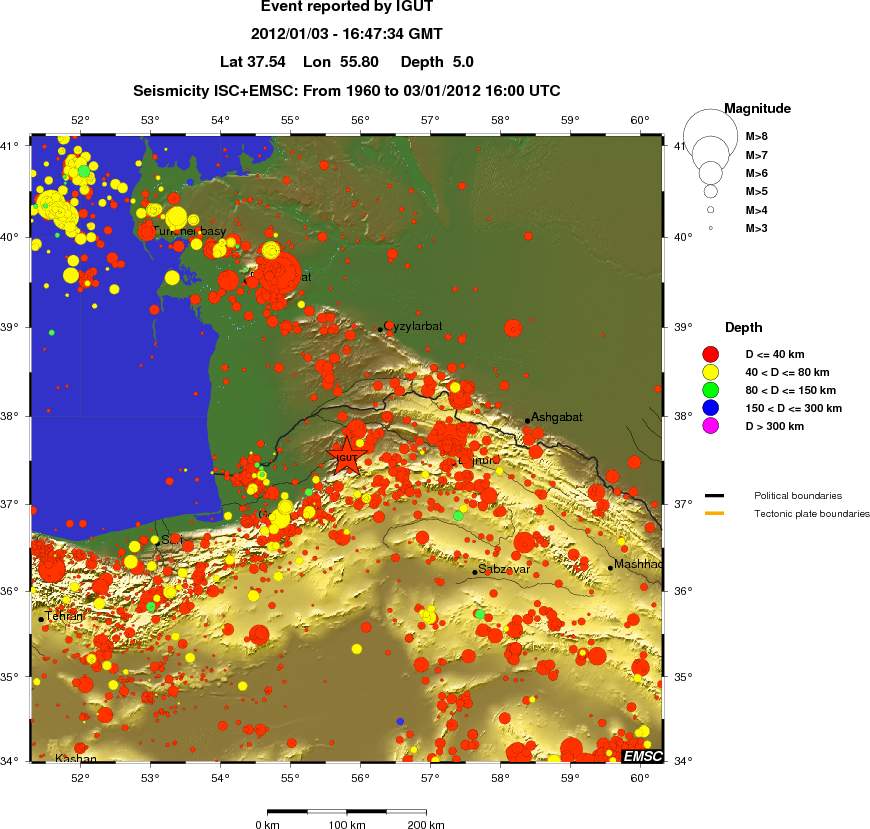 regional historical seismicity