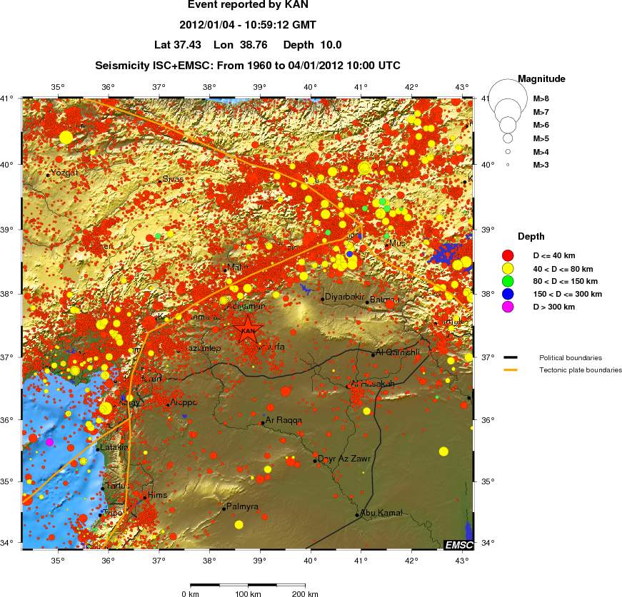 regional historical seismicity
