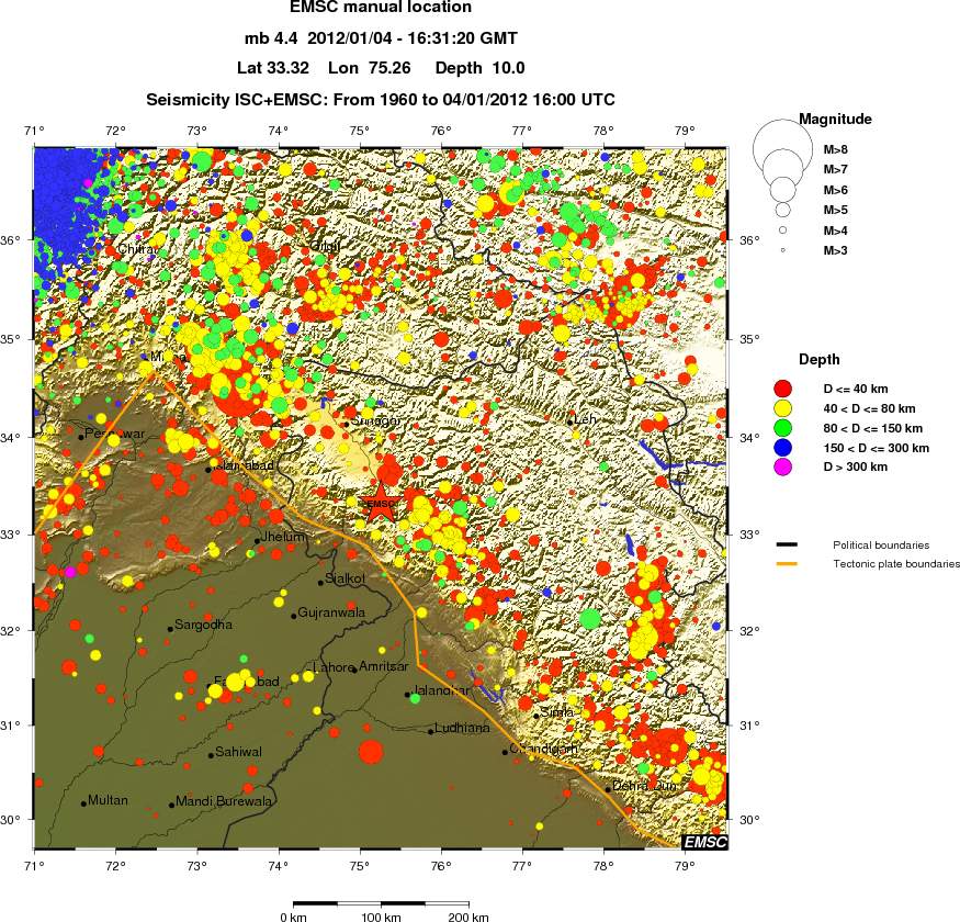 regional historical seismicity