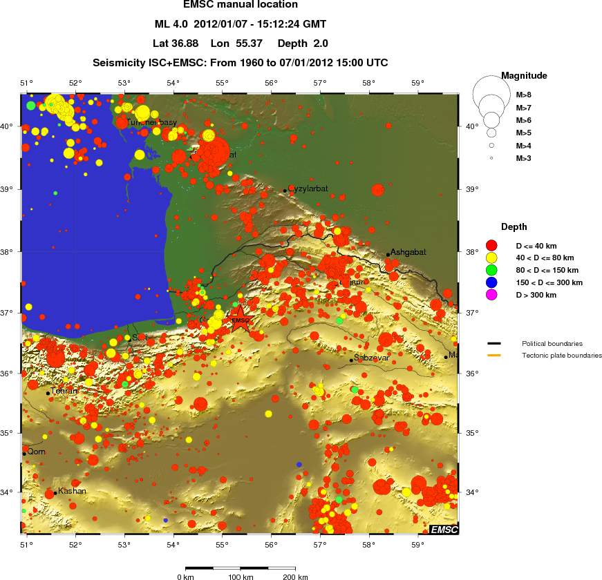 regional historical seismicity