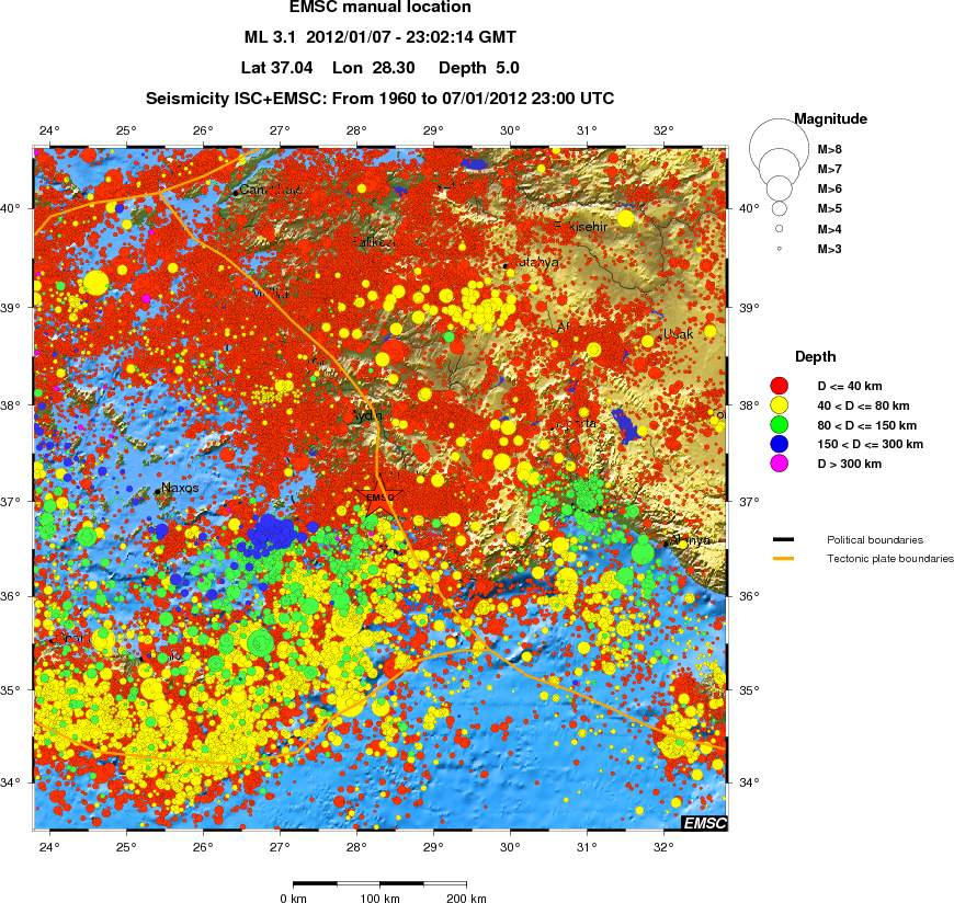 regional historical seismicity