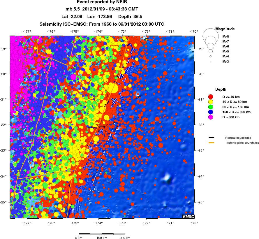 regional historical seismicity