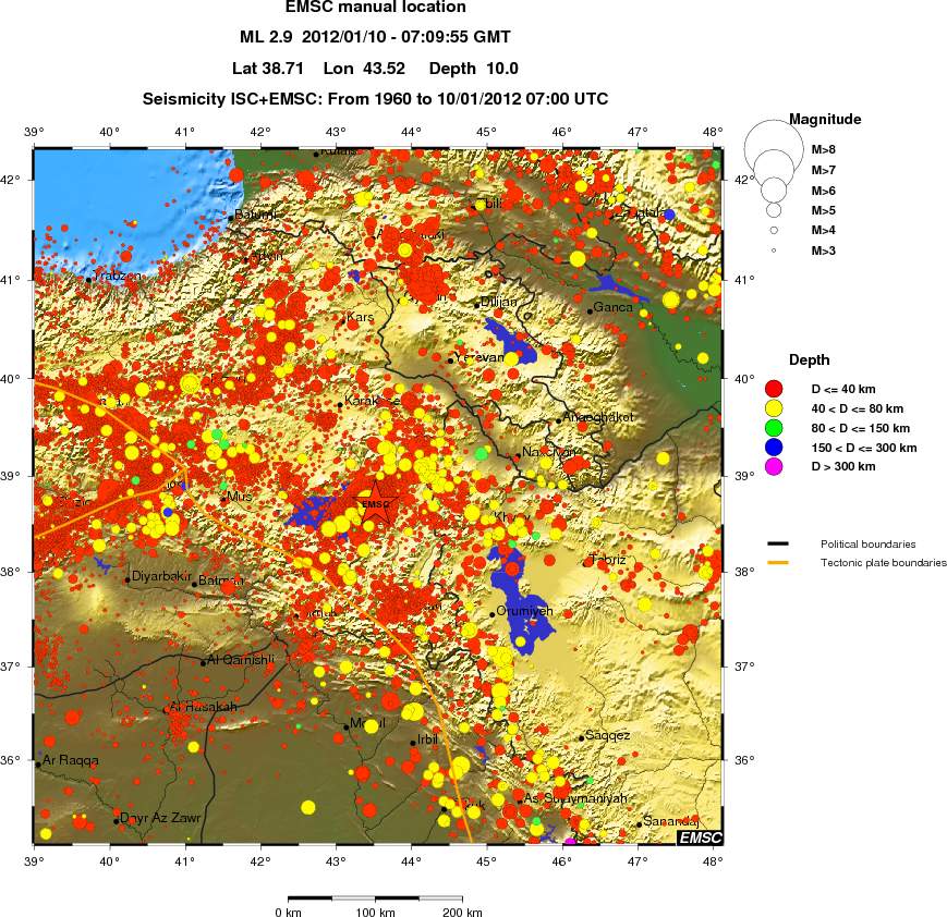 regional historical seismicity