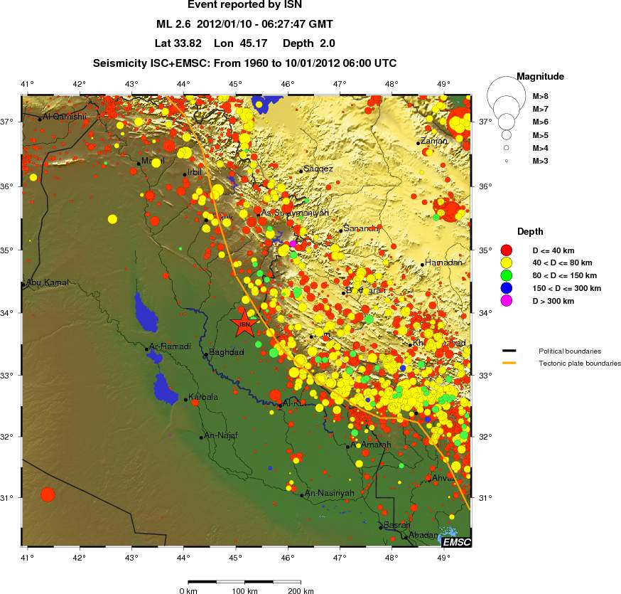 regional historical seismicity