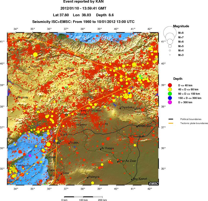 regional historical seismicity