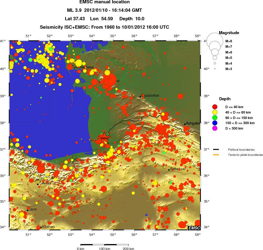 regional historical seismicity