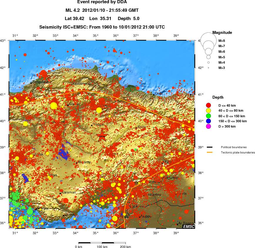 regional historical seismicity