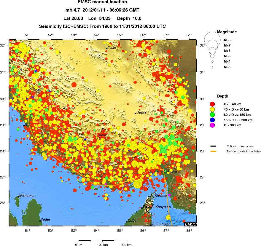 regional historical seismicity