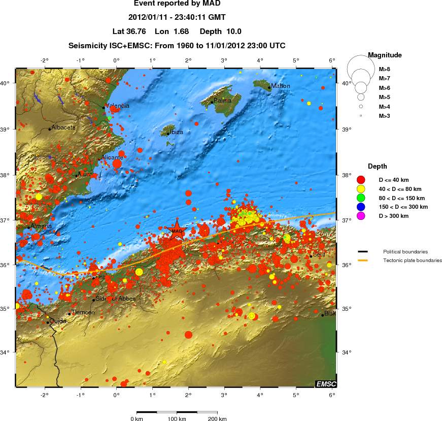 regional historical seismicity